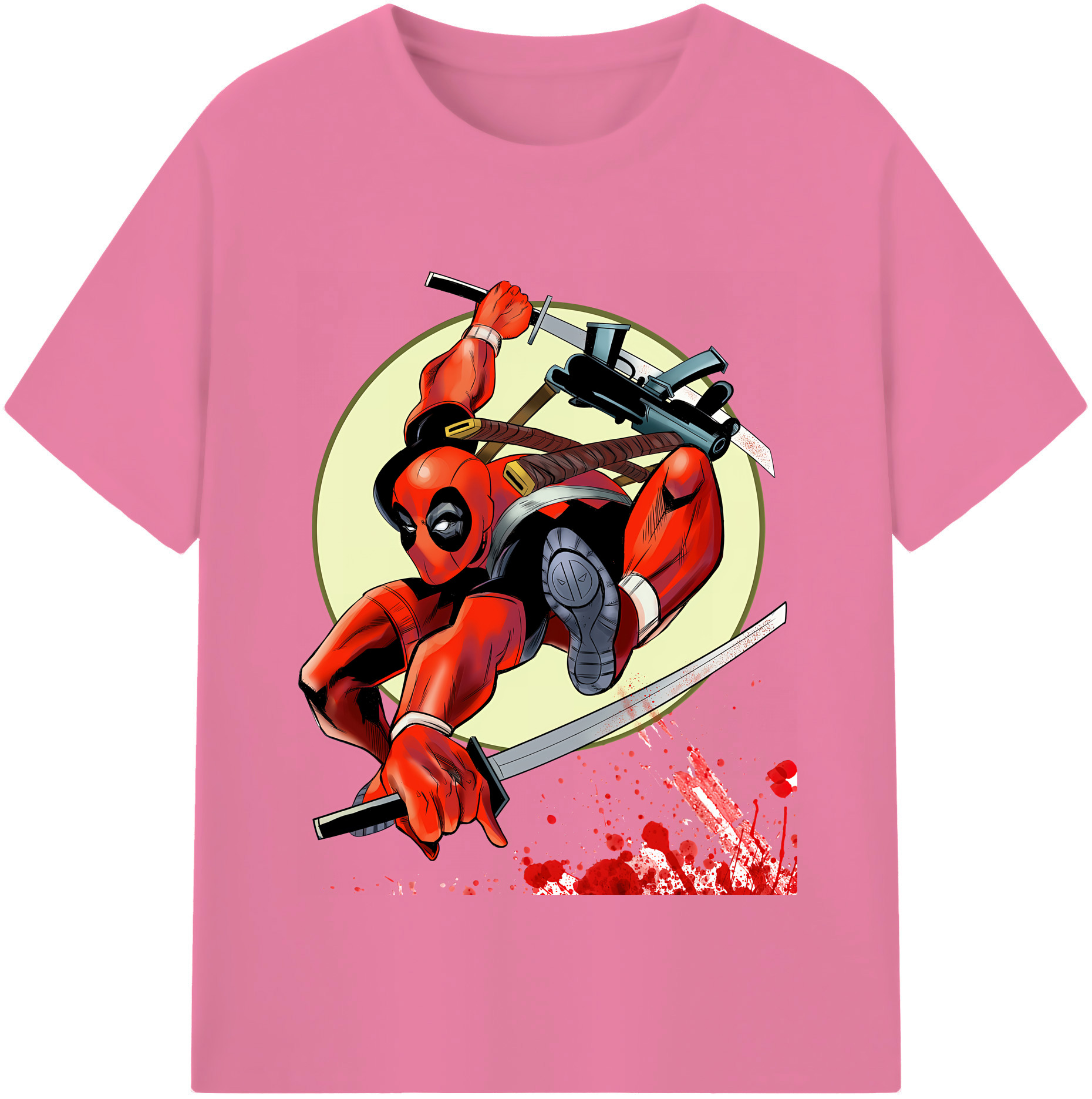 （画像用） Deadpool デッドプール 綿100％半袖Tシャツ（フロントプリント）